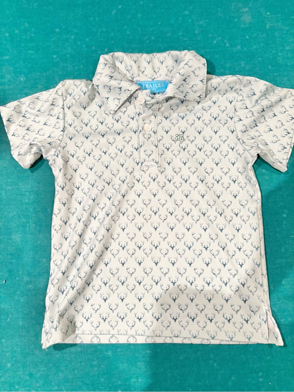 The Bailey Boys' Polo with Navy Deer Print